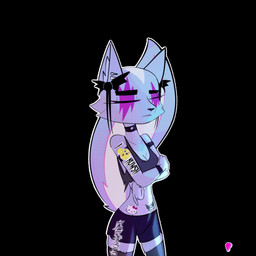 anthro black_background body_writing bodypaint breasts clothed clothing devil_horns_(gesture) ear_piercing electronics female genitals gesture hand_gesture impact_effect looking_at_viewer makeup microphone nipples nude piercing simple_background solo vulva kuwsh aggretsuko sanrio shikabane_(aggretsuko) mammal mephitid skunk 1:1 2d_animation animated frame_by_frame hi_res no_sound short_playtime webm