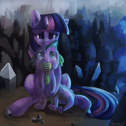 blue_hair blue_tail bodily_fluids crying crystal duo female feral green_eyes hair horn larger_female male purple_body purple_eyes size_difference tail tears mewball friendship_is_magic hasbro my_little_pony mythology spike_(mlp) twilight_sparkle_(mlp) dragon equid equine mammal mythological_creature mythological_equine mythological_scalie scalie unicorn 1:1 2012 digital_media_(artwork) digital_painting_(artwork) painting_(artwork) signature