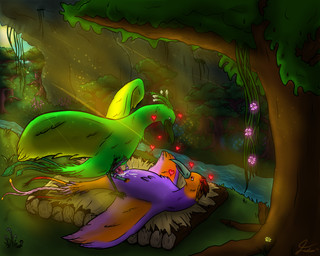 bed berry bodily_fluids cave cum duo feathered_wings feathers female feral food forest fruit furniture genital_fluids genitals glowing_flower heart_symbol log lush_cave magic male male/female penis plant river sex tree vines vulva wings wood bluefluffy_fusky_(artist) european_mythology greek_mythology mythology avian mythological_avian mythological_bird mythological_creature mythological_firebird phoenix straw_(disambiguation) hi_res