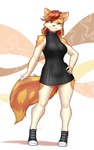 5_fingers anthro blue_eyes breasts clothed clothed_anthro clothed_female clothing female fingers footwear front_view fur hair hand_on_hip looking_at_viewer orange_body orange_fur orange_hair orange_tail shoes simple_background solo standing tail white_background mykegreywolf domestic_cat felid feline felis mammal 2025 5:8 absurd_res digital_media_(artwork) hi_res