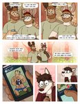 anthro anthro_on_anthro antlers assisted_exposure barely_visible_genitalia barely_visible_penis beard brown_hair canid canine canis capybara caviid cellphone clothing comic deer dialogue duo electronics english_text facial_hair forest genitals hair hi_res horn leo_(nardodraws) male male/male mammal moose nardodraws new_world_deer nipples overweight overweight_male penis phone plant rodent rodney_(nardodraws) rugby shirt speech_bubble text tom_(nardodraws) topwear tree wolf