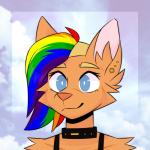 anthro blue_eyes choker clothed clothing collar ear_piercing female fur hair jewelry lgbt_pride looking_at_viewer multicolored_hair necklace piercing pride_color_hair pride_colors rainbow rainbow_hair rainbow_pride_colors simple_background six-stripe_rainbow_pride_colors smile solo digideer_(artist) mia_dyke_(character) wolky canid canine canis domestic_cat felid feline felis mammal wolf 1:1 2019 digital_media_(artwork) hi_res