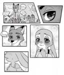 anthro canid canine clothed clothing comic dialogue disney english_text female fox fur hi_res judy_hopps lagomorph leporid male mammal nacchan96 nick_wilde rabbit red_fox text true_fox zootopia