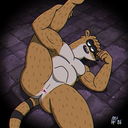 5_fingers anthro anus biceps brown_body brown_fur butt featureless_chest fingers fur grey_body grey_fur male markings multicolored_body multicolored_fur narrowed_eyes nude_anthro nude_male open_mouth pecs presenting presenting_anus solo striped_markings striped_tail stripes tail tail_markings teeth fabfelipe cartoon_network regular_show don_(regular_show) mammal procyonid raccoon 2026 digital_drawing_(artwork) digital_media_(artwork) hi_res
