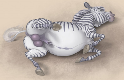animal_genitalia balls belly black_stripes dark_balls feral fur genitals hooves male mane markings rolling sheath smile solo striped_body striped_fur striped_markings stripes white_belly white_body cephl equid equine mammal zebra