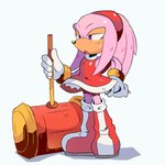 alternate_costume annoyed anthro boots clothed clothing clothing_swap cosplay crossdressing dress footwear fur gloves hammer handwear male pink_body pink_fur purple_eyes shoes solo thin_thighs tools white_clothing white_gloves white_handwear spinstellar sega sonic_the_hedgehog_(series) amy_rose knuckles_the_echidna echidna mammal monotreme 1:1 absurd_res hi_res