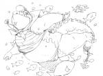 anthro clothing kemono male obese obese_anthro obese_male overweight overweight_anthro overweight_male shirt simple_background solo speedo swimming swimwear tank_top topwear underwater water white_background gamma-g lifewonders tokyo_afterschool_summoners makara_(tas) crocodile crocodilian reptile scalie 4:3 monochrome