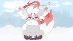 female feral fur hair simple_background snow solo pawoo nintendo pokemon pokemon_legends_arceus generation_8_pokemon hisuian_form hisuian_zorua pokemon_(species) regional_form_(pokemon) digital_media_(artwork) hi_res