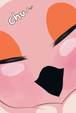 anthro beak beak_kiss blush close-up eyes_closed eyeshadow femboy fur glistening_cheeks glistening_face kissing kissing_pov makeup male neck_tuft solo text tuft white_body white_fur meweeze burd_(meweeze) avian bird columbid pigeon hi_res