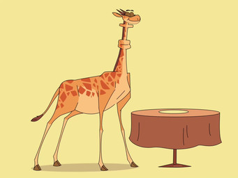 eating eating_food female food furniture long_neck neck_bulge pancake rumbling_stomach simple_background smug solo swallowing table toony shmoki hashira_the_giraffe giraffe giraffid mammal 2d_animation 4:3 animated short_playtime sound video