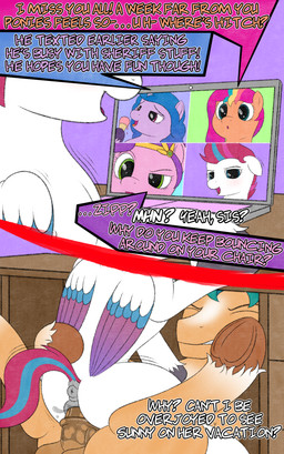 almost_caught animal_genitalia animal_penis anus balls bodily_fluids butt casual_sex computer cowgirl_position dock_(anatomy) duo electronics enhibitionism equine_genitalia equine_penis female female_penetrated feral from_front_position genital_fluids genitals hooves horn laptop male male/female male_penetrating male_penetrating_female multitasking nude on_bottom on_top penetration penile penile_penetration penis penis_in_vagina public public_sex sex spread_legs spreading stealth_sex tail under_table vaginal vaginal_fluids vaginal_penetration vulva wings registereduser hasbro mlp_g5 my_little_pony mythology hitch_trailblazer_(mlp) izzy_moonbow_(mlp) pipp_petals_(mlp) sunny_starscout_(mlp) zipp_storm_(mlp) earth_pony equid equine horse mammal mythological_creature mythological_equine pegasus pony unicorn absurd_res comic hi_res sibling_(lore) sister_(lore) sisters_(lore)
