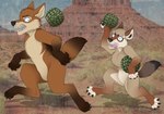 anthro cactus desert duo female male plant text thehuntingwolf choya canid canine canis coyote mammal absurd_res digital_media_(artwork) english_text full-length_portrait hi_res portrait