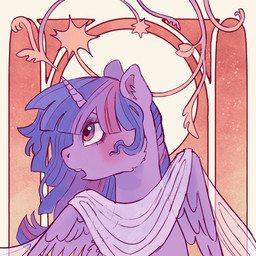 art_nouveau bed_sheet bedding blush fabric female feral horn looking_offscreen plant solo vines wings tearyeyedanimal friendship_is_magic hasbro my_little_pony mythology twilight_sparkle_(mlp) equid equine mammal mythological_creature mythological_equine winged_unicorn 1:1 hi_res
