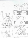 anthro bat comic demon_hunter dialogue duo english_text erection eulipotyphlan fel genitals greyscale hedgehog hi_res humanoid_genitalia humanoid_penis male male/male mammal monochrome penis text traditional_media_(artwork)