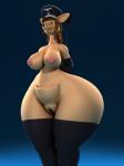 anthro areola big_butt breasts brown_hair butt clitoris clothing female genitals hair huge_butt hyper nazi nipples pussy riding_crop simple_background smile solo thick_thighs uniform whip wide_hips anthroanim abigail_roo kangaroo macropod mammal marsupial 2017 3:4 3d_(artwork) absurd_res digital_media_(artwork) hi_res