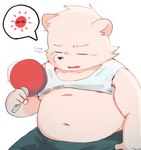 anthro belly bottomwear clothing eyes_closed male navel nipples overweight shirt shorts sitting solo sun topwear young young_anthro tongmung24 bear mammal 2022 hi_res