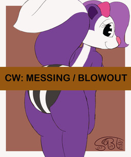 anthro clothed clothing diaper diaper_fetish diaper_only excessive_feces fart feces feces_blowout female hyper hyper_feces looking_back rear_view scatplay smile soiled_diaper solo topless unclean_diaper used_diaper wearing_diaper gassybigears69 tiny_toon_adventures warner_brothers fifi_la_fume mammal mephitid skunk 2d_animation animated hi_res