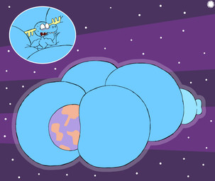 anthro antlers astronomical_hyper big_breasts big_butt blue_body blush blush_lines bodily_fluids breast_expansion breast_squish breasts bubble_butt butt butt_expansion butt_squish cosmic_background crossgender curvy_figure earth erect_nipples expansion eyelashes female hand_on_breast horn huge_breasts huge_butt hyper hyper_breasts hyper_butt logo looking_at_own_butt macro nipples planet small_waist solo spherical_breasts squish sweat sweatdrop text thatdawgmurray happy_tree_friends lumpy_(htf) deer mammal moose new_world_deer aliasing artist_logo artist_name digital_media_(artwork) hi_res signature