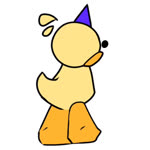 ambiguous_gender clothing hat headgear headwear male party_hat simple_animation simple_background simple_coloring simple_eyes solo spinning toony white_background tgh bucky_(tgh) anatid anseriform avian bird duck 1:1 animated meme no_sound short_playtime webm