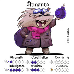 3_toes anthro backpack barefoot bomb clothing coat explosives eyewear eyewear_on_head feet goggles goggles_on_head male quills_(anatomy) scarf simple_background solo text toes topwear eva_figueroa dungeons_and_dragons hasbro wizards_of_the_coast armando_(eva_figueroa) eulipotyphlan hedgehog mammal 1:1 english_text