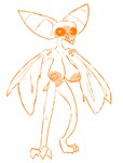 anthro areola big_areola big_breasts big_ears big_nipples breasts claws clenched_teeth digitigrade eyelashes female fingers genitals grin huge_areola huge_breasts huge_nipples humanoid_genitalia humanoid_pussy looking_at_viewer nipples nude open_mouth open_smile orange_body orange_line_art pussy sharp_teeth simple_background smile snout solo standing tail teeth three-quarter_view toe_claws white_background winged_arms wings the_weaver terraria bat lava_bat_(terraria) mammal 2025 colored_line_art digital_media_(artwork) full-length_portrait monochrome orange_and_white portrait sketch