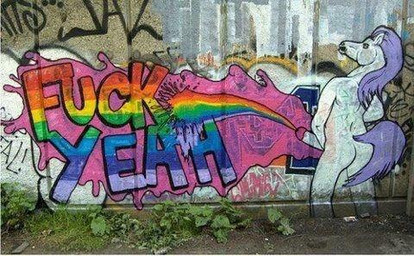 anthro butt equine graffiti hair horse humanoid_penis male mammal outside penis purple_hair rainbow real solo urine
Rating: Explicit
Score: 20
User: TheTundraTerror
Date: July 03, 2012