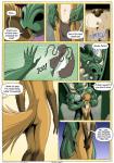 2017 anthro biceps big_muscles bottomwear brown_body brown_fur butt butt_grab canid canine claws clothing comic covering covering_crotch covering_self dialogue dragon duo english_text farin fox fur geminisaint green_body green_scales hand_on_butt hi_res loincloth male male/male mammal multicolored_body multicolored_fur muscular muscular_male mythological_creature mythological_scalie mythology nervous nipples nude orange_body orange_fur pecs scales scalie sekk'ral shaking shy size_difference slim standing surprise tail text trembling two_tone_body two_tone_fur undressing wings