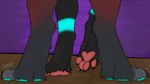 4_toes anthro claws dangling_doggystyle digitigrade duo feet fur on_one_leg pawpads standing toe_claws toes cyrus_(artist) mythology canid canine dragon fox furred_dragon furred_scalie mammal mythological_creature mythological_scalie scalie