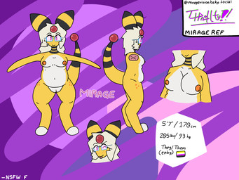 anthro belly blep blonde_hair breasts butt eyewear female freckled_butt freckled_face freckles genitals glasses hair looking_at_viewer nipples one_eye_closed pokemorph presenting presenting_breasts slightly_chubby solo tail tail_orb text tongue tongue_out vulva wearing_glasses wink winking_at_viewer yellow_body miragevision nintendo pokemon mirage_(miragevision) ampharos generation_2_pokemon pokemon_(species) 4:3 absurd_res hi_res model_sheet nonbinary_(lore)