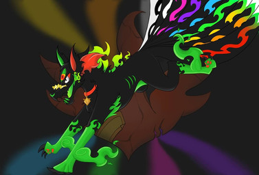 3_eyes black_body black_fur claws collar corruption eyewear feral fur glasses green_paws male multi_eye multi_tail multicolored_ears multicolored_tail possession quadruped solo tail toony squidtwisted mystery_skulls murder_mystery_(mystery_skulls) mystery_(mystery_skulls) canid canine canis fox mammal