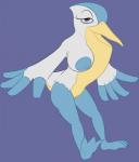 anthro anthrofied areola avian barefoot beak big_breasts biped bird breasts erect_nipples feathers feet female fur generation_3_pokemon genitals half-closed_eyes hi_res looking_at_viewer narrowed_eyes nintendo nipples non-mammal_breasts non-mammal_nipples nude open_mouth pelipper pokemon pokemon_(species) posexe pussy simple_background solo white_body white_fur wings