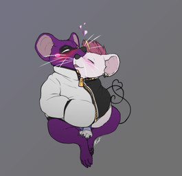 anthro blush clothing cuddling duo dwarf_mouse heart_tail legwear male male/male piercing sitting size_difference stockings tail under_clothes whiskers geno28 kirby_(geno28) mow-z_(geno28) mammal mouse murid murine rodent hi_res tagme