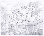 annoyed balls blush blush_lines clothing cloud crossed_arms eyes_closed flower fur fur_tuft genitals half-closed_eyes hat headgear headwear humiliation laughing_at male narrowed_eyes nude_male penis pipe plant shrub stuck stuck_in_pipe tuft wide_hips halo-pano mario_bros nintendo koopa koopa_troopa mammal murid murine rat reptile rodent scalie turtle letterbox line_art pen_(artwork) traditional_media_(artwork)