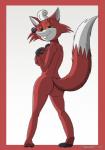 anthro big_breasts breasts butt covering covering_breasts covering_self female fur nude red_body red_fur solo tasteful white_body white_fur spocky87 elm_chanted_forest fifi_fox canid canine fox mammal 2014