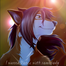 anthro black_hair black_nose brown_eyes female hair lights long_hair smile solo text mouva canid canine fox mammal english_text