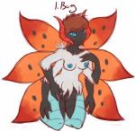 3_fingers 4_arms anthro blue_eyes breasts female fingers genitals hair multi_arm multi_limb nipples non-mammal_breasts non-mammal_nipples pokemorph pussy short_hair solo wings blink_(artist) nintendo pokemon arthropod generation_5_pokemon insect lepidopteran pokemon_(species) volcarona