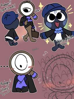 8_ball anthro ball billiard_ball black_body blue_clothing blue_hat blue_headwear blush bodily_fluids briefcase brown_body clothing detective_hat detective_outfit female for_a_head hat headgear headwear implied_incest inner_monologue magnifying magnifying_glass necktie panicking purple_necktie simple_background solo sparkles suit sweat text thinking young kahl_(artist) blushcrunch_studio dandy's_world roblox rodger_(dandy's_world) toodles_(dandy's_world) animate_inanimate object_head toon_(dandy's_world) 2025 3:4 digital_media_(artwork) english_text hi_res