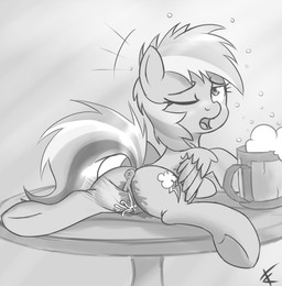 alcohol anus beverage bodily_fluids cider container cum cum_in_vagina cum_inside cup cutie_mark disembodied_penis drunk duo erection feathered_wings feathers female female_penetrated feral food furniture genital_fluids genitals hair looking_back lying male male/female male_penetrating male_penetrating_female multicolored_hair nude on_front penetration penile penile_penetration penis penis_in_vagina sex simple_background substance_intoxication table tail vaginal vaginal_penetration vulva white_background wings crade friendship_is_magic hasbro my_little_pony mythology rainbow_dash_(mlp) equid equine mammal mythological_creature mythological_equine pegasus 2012 greyscale monochrome