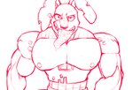 anthro bodily_fluids eyebrows looking_at_viewer machine male markings muscular nipples pecs raised_eyebrow saliva saliva_on_tongue smile smirk solo tongue tongue_out tsukielewds five_nights_at_freddy's five_nights_at_freddy's:_security_breach five_nights_at_freddy's:_security_breach_ruin scottgames steel_wool_studios mxes_(fnaf) digital_creature lagomorph leporid mammal rabbit robot 2023 digital_media_(artwork) sketch