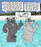 anthro balls belly black_body black_nose butt cole_ratel duo erection genitals grey_body humanoid_genitalia humanoid_hands humanoid_penis male male/male outside overweight overweight_male penis profanity real slightly_chubby text brucebadger badger honey_badger mammal mustelid musteline 2021 english_text
