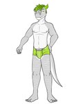 anthro clothed clothing dragon full-length_portrait fuze hi_res male mythological_creature mythological_scalie mythology navel nipples portrait scalie simple_background solo topless underwear underwear_only white_background