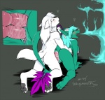 2_penises 4_toes all_fours anal anal_penetration animal_genitalia animal_penis anthro anthro_on_anthro anus big_breasts big_penis blue_fire blush bodily_fluids breasts breath_powers butt canine_genitalia canine_penis claws clitoris colored_fire cum cum_in_ass cum_in_pussy cum_inside digitigrade diphallism doggystyle dominant dominant_male double_penetration duo ejaculation elemental_manipulation erection eyes_closed feathers feet female female_penetrated fire fire_breathing fire_manipulation from_behind_position genital_fluids genitals hair heart_symbol hindpaw horn interspecies knot male male/female male_dominating_female male_penetrating male_penetrating_female multi_genitalia multi_penis nipples nude open_mouth orgasm pawpads paws penetration penile penile_penetration penis penis_in_pussy purple_body purple_feathers pussy raised_tail sex soles submissive submissive_female tail teeth text toes tongue vaginal vaginal_penetration vein vertical_diphallism unregisteredcat mythology drakeniea_tearfall canid canine canis dragon feathered_dragon feathered_scalie mammal mythological_creature mythological_scalie scalie wolf 2013 english_text hi_res