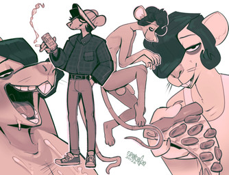 alcohol anthro balls beverage biped bodily_fluids buckteeth cigarette clothed clothed_anthro clothed_male clothing cum cum_on_chest feet food genital_fluids genitals hair hair_over_eye humanoid_feet lager male male_anthro nude nude_anthro nude_male off/on penis pizza plantigrade simple_background smoking solo teeth white_background spincraze mammal murid murine rat rodent 2026 hi_res multiple_images