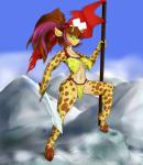 anthro breasts chainmail clothing female flag hair melee_weapon solo swiss_flag sword weapon duplicitousmachine hippik celine_louison giraffe giraffid mammal absurd_res hi_res huge_filesize