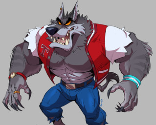 abs anthro belt bottomwear claws clock clothing ear_piercing evil_face eyebrows fangs fur grey_background grey_body grey_fur jacket letterman_jacket male male_anthro muscular muscular_anthro muscular_arms muscular_male neck_tuft open_mouth open_smile orange_sclera pants pecs piercing ring sharp_teeth shirtless shirtless_anthro shirtless_male simple_background smile solo striped_body striped_fur stripes tail tail_tuft teeth thick_eyebrows tongue topwear torn_bottomwear torn_clothing torn_jacket torn_pants tuft watch white_body white_fur wristband polartoons activision crash_bandicoot_(series) tiny_tiger werewolf_tiny_tiger dasyuromorph mammal marsupial recently_extinct_species thylacine 2023 hi_res