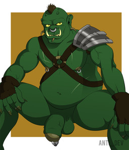 balls belly ear_piercing facial_piercing genital_piercing genitals green_body harness humanoid_genitalia humanoid_penis lip_piercing male navel nipple_piercing nipples penis penis_piercing piercing prince_albert_piercing scar slightly_chubby slightly_chubby_male solo tusks vein veiny_muscles veiny_penis yellow_sclera anti_dev humanoid orc 2011 hi_res