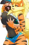 2019 absurd_res anthro anthrofied arcanine arcee_(unicorn_lord) beard big_breasts blush breast_fondling breast_play breasts canid canine canis clothed clothing digital_media_(artwork) duo embrace facial_hair female female_on_human fondling fur generation_1_pokemon hair hand_on_breast hi_res huge_breasts human human_on_anthro interspecies long_hair male male/female male_on_anthro mammal nintendo oldman_artist pokemon pokemon_(species) pokemorph pokephilia smile thick_thighs
