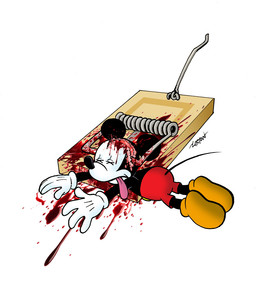 anthro blood blunt_head_trauma bodily_fluids brain creepy death exposed_brain gore male mouse_trap organs ownage solo tongue trap_(contrivance) loston_wallace disney mickey_mouse house_mouse mammal mouse murid murine rodent