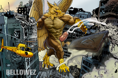 4_toes 5_fingers abs aircraft anthro balls beak biceps biped bodily_fluids brown_body brown_fur building building_destruction city city_background city_crushing city_destruction cityscape claws crush cum cumshot destruction ejaculation erection feathered_wings feathers feet finger_claws fingers fur genital_fluids genitals helicopter house humanoid_genitalia humanoid_penis macro macro_anthro macro_male male muscular muscular_anthro muscular_male nude open_mouth orgasm outside paws pecs penile penis rampage sky smile smoke solo stomping tail toe_claws toes vehicle vein veiny_penis wings bellowez mythology carpo avian gryphon mythological_avian mythological_creature