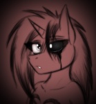 anthro black_eye_(injury) bruised female horn scar solo jrvanesbroek friendship_is_magic hasbro lil_miss_rarity_(mlp_fanfiction) my_little_pony mythology rarity_(mlp) equid equine mammal mythological_creature mythological_equine unicorn 2012 digital_drawing_(artwork) digital_media_(artwork)